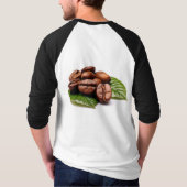 コーヒー豆エレガンスメンズスリーブラグランTシャツ Tシャツ (裏面)
