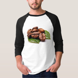 コーヒー豆エレガンスメンズスリーブラグランTシャツ Tシャツ