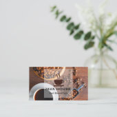 コーヒー豆カップロゴ | バリスタ 名刺 (スタンド正面)