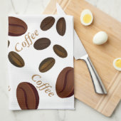 コーヒー豆キッチンタオル16インチx 24インチ キッチンタオル (四つ折り)