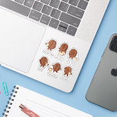 コーヒー豆キャラクターの日常の気分ステッカーセット シール (ノートパソコンとiPhone)