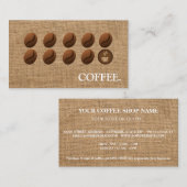 コーヒー豆コーヒーバーラップロイヤリティパンチ 名刺 (正面/裏面)