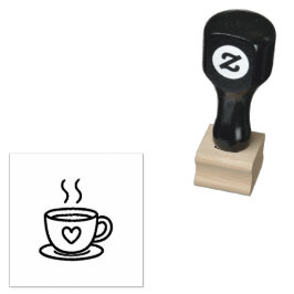 コーヒー豆ゴム印(太字アイコン) ラバースタンプ
