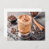コーヒー豆シナモンとアイスコーヒー シーズンポストカード (正面/裏面)