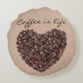 コーヒー豆テーマ ラウンドクッション (裏面)