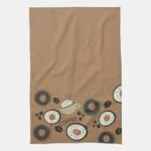 コーヒー豆ドーナツスイーツバリスタ キッチンタオル (縦)