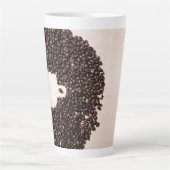 コーヒー豆ハートラテマグカップ カフェラテマグ (正面)