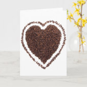 コーヒー豆ハート カード (黄色い花)