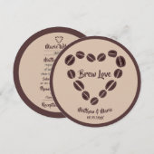 コーヒー豆ハート 結婚式招待状 (正面/裏面)