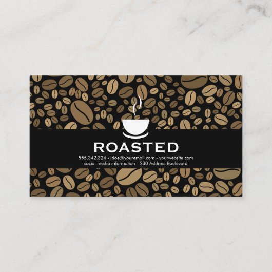 コーヒー豆バックグラウンド 名刺 (正面)