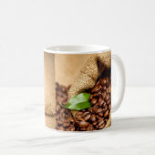 コーヒー豆バッグステッカー - 田舎風のコーヒー好き コーヒーマグカップ (正面右)