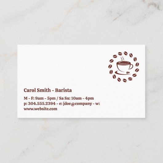 コーヒー豆バッグ 名刺 (裏面)