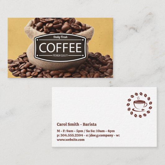 コーヒー豆バッグ 名刺 (正面/裏面)