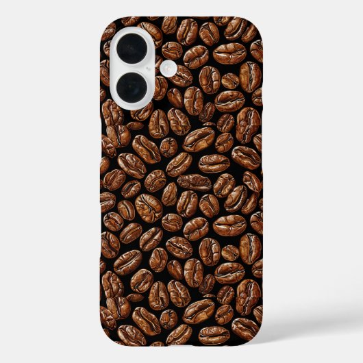 コーヒー豆パターンのキュートなコーヒーラバーデザイン Case-Mate iPhoneケース (裏面)