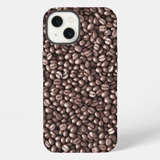 コーヒー豆パターン iPhoneケース (裏面)