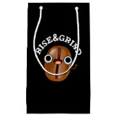 コーヒー豆パンプンおもしろいダークBG スモールペーパーバッグ (正面)