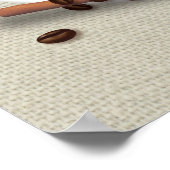 コーヒー豆フクロウのポスターアート ポスター (角)