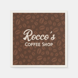 コーヒー豆ブラウンナプキン スタンダードカクテルナプキン
