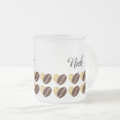 コーヒー豆マグカップ編集可能 フロストグラスマグカップ (正面右)