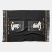 コーヒー豆ラテ白黒チョコレートショップ キッチンタオル (横)