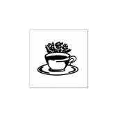 コーヒー豆ラバースタンプ太字アイコン ラバースタンプ (インプリント)