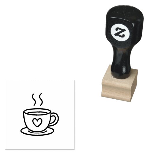 コーヒー豆ラバースタンプ太字アイコン ラバースタンプ (押印)