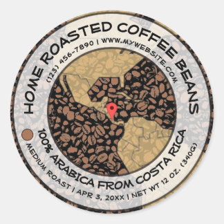 コーヒー豆ラベルテンプレート ラウンドシール