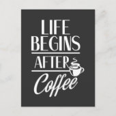 コーヒー豆中毒のカフェインから人生が始まる ポストカード (正面)