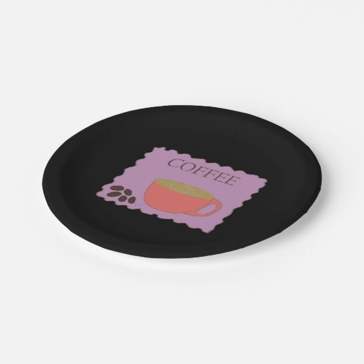 コーヒー豆入りコーヒーカップ ペーパープレート (アングル)