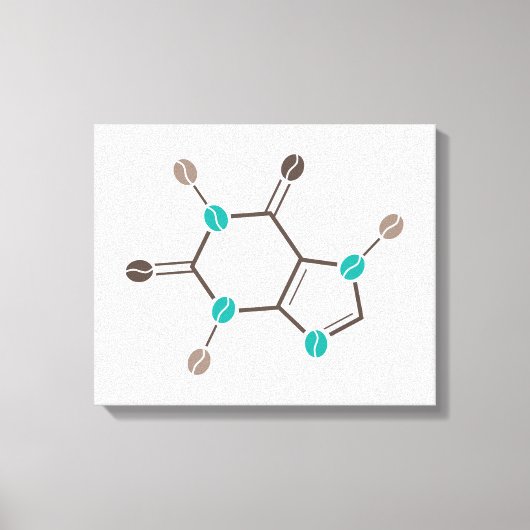 コーヒー豆分子カフェイン キャンバスプリント (正面)