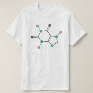 コーヒー豆分子カフェイン Tシャツ