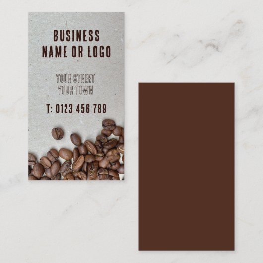 コーヒー豆垂直名刺 名刺 (正面/裏面)