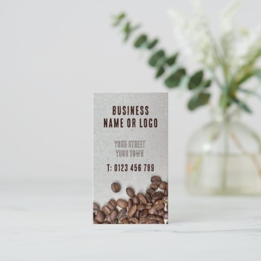 コーヒー豆垂直名刺 名刺 (スタンド正面)