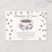 コーヒー豆女の子の赤ちゃんシャワー表示シャワー エンクロージャーカード (正面)