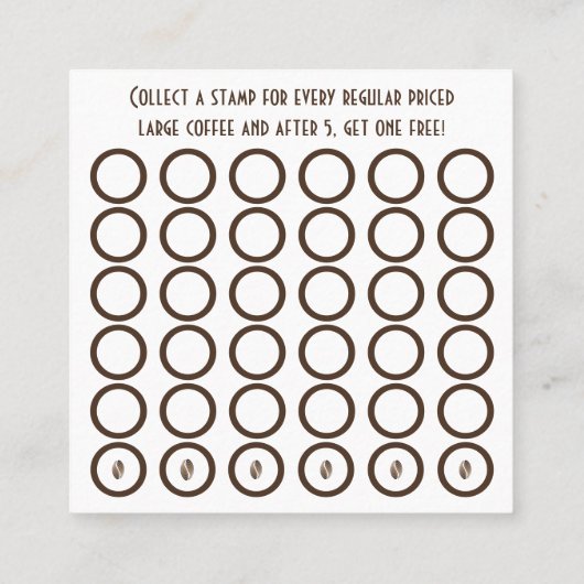 コーヒー豆層スタンプカード ロイヤリティカード (裏面)