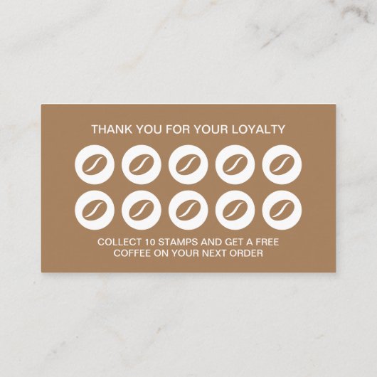 コーヒー豆店ロイヤリティ名刺テンプレート 名刺 (裏面)