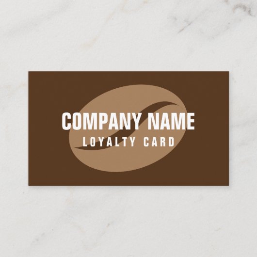 コーヒー豆店ロイヤリティ名刺テンプレート 名刺 (正面)