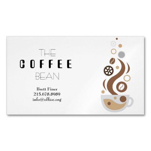 コーヒー豆技術科学名刺 マグネット名刺 (正面)