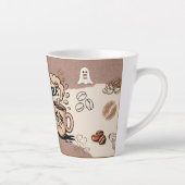 コーヒー豆柄デザインのコーヒーラテマグ カフェラテマグ (右)