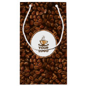 コーヒー豆柄 ショップ ブランドロゴ スモールペーパーバッグ (裏面)