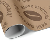 コーヒー豆模様誕生日包装紙 ラッピングペーパー (ロールコーナー)