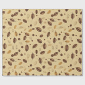 コーヒー豆素朴ヴィンテージパターンNo1 ラッピングペーパー (フラット)