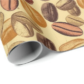 コーヒー豆素朴ヴィンテージパターンNo2 ラッピングペーパー (ロールコーナー)