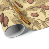 コーヒー豆素朴ヴィンテージパターンNo3 ラッピングペーパー (ロールコーナー)