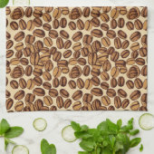 コーヒー豆素朴ヴィンテージパターンNo4 キッチンタオル (折り畳み)