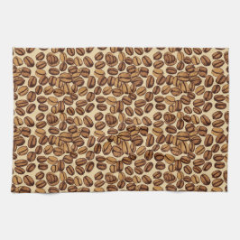 コーヒー豆素朴ヴィンテージパターンNo4 キッチンタオル