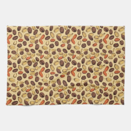 コーヒー豆素朴ヴィンテージパターンNo5 キッチンタオル