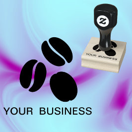 コーヒー豆飲食物と文字 ラバースタンプ