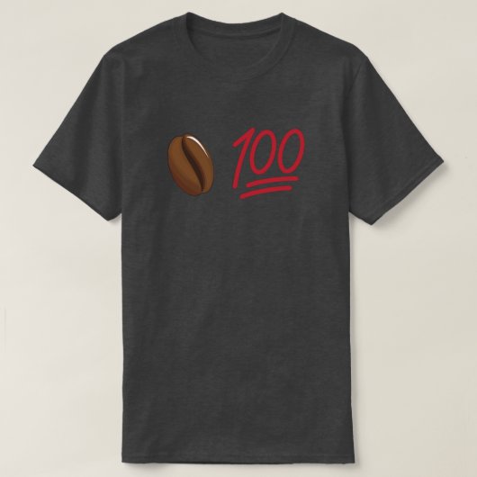 コーヒー豆100おもしろい Tシャツ (デザイン正面)