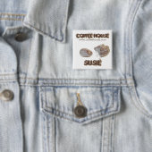"コーヒー豆"のpersonalizable名札ボタン 缶バッジ (インサイチュ)